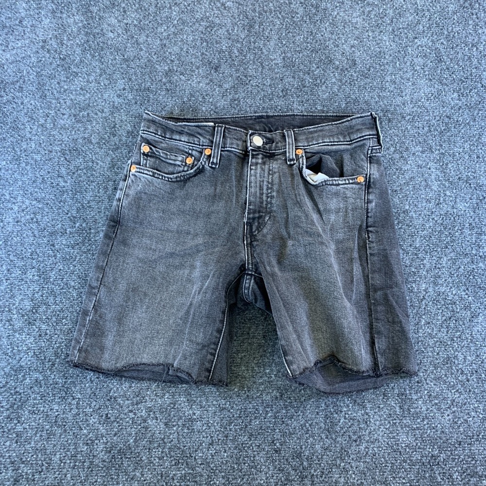 Levi's Premium Cutoff Shorts Mens 28x7 Gray Denim 5-Pocket Raw Hem Flat Front